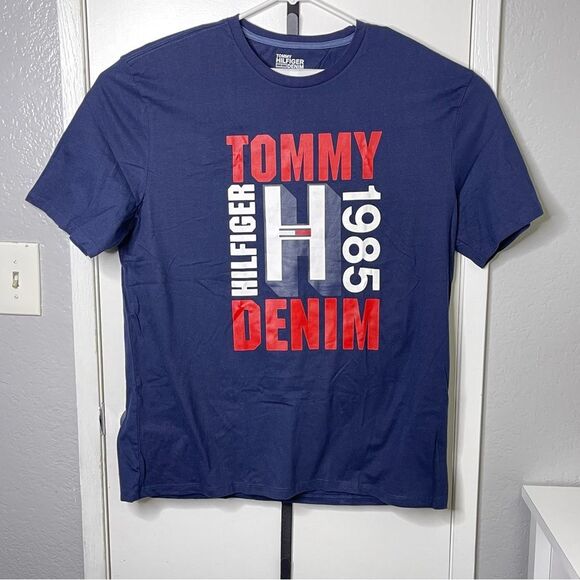 Tommy Hilfiger Mens Navy Blue T Shirt Size XL - Picture 5 of 9